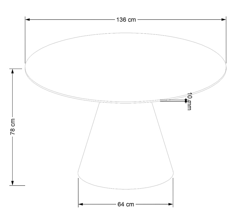 Stół okrągły Mishowa średnica 136 cm orzech  - zdjęcie 8