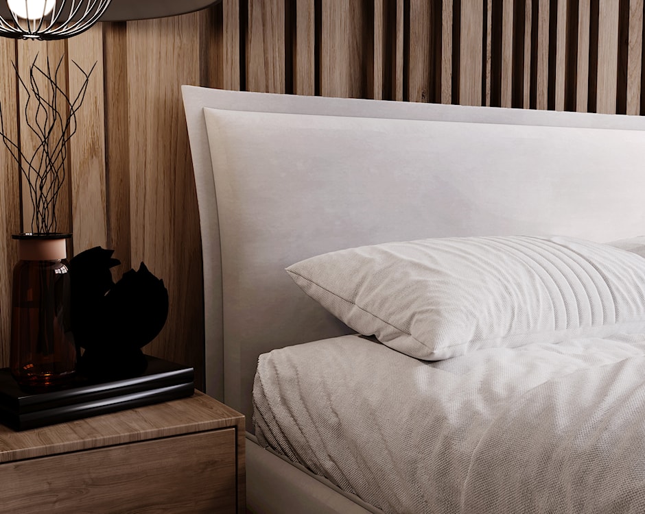 Łóżko tapicerowane Fianko 160x200 cm z pojemnikiem szarobeżowe welur hydrofobowy  - zdjęcie 5