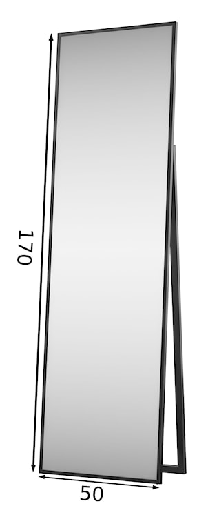 Lustro stojące Fielia 170x50 cm w czarnej ramie  - zdjęcie 3