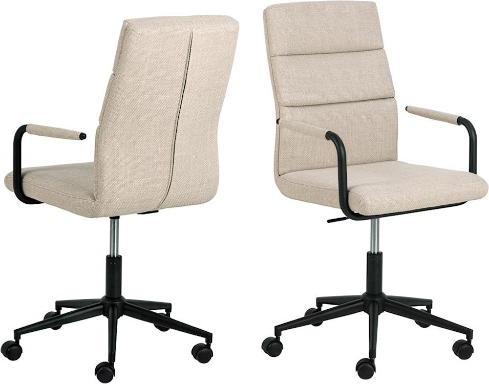 Krzesło do biurka Fillerie tapicerowane beżowe z podłokietnikami  - zdjęcie 2