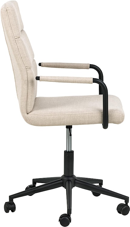 Krzesło do biurka Fillerie tapicerowane beżowe z podłokietnikami  - zdjęcie 4