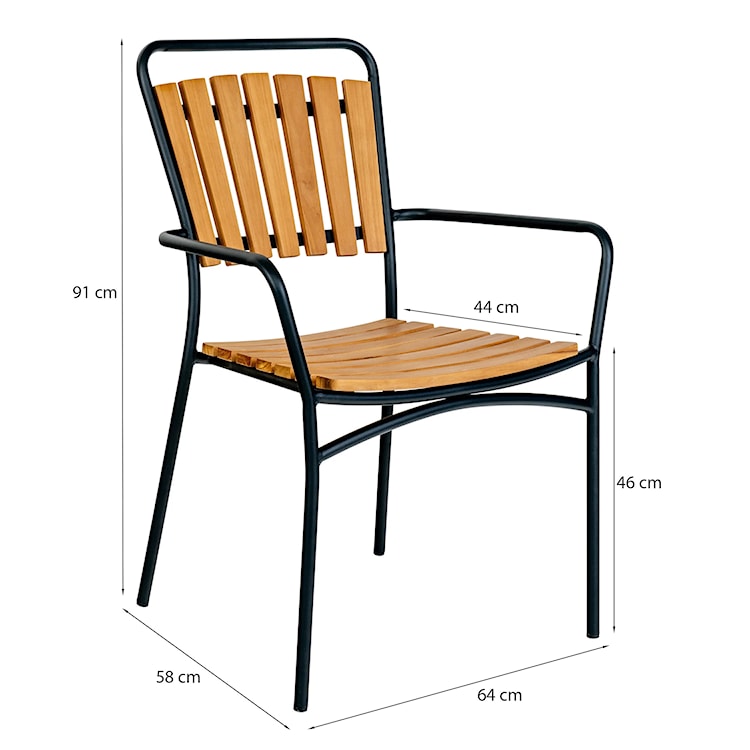 Krzesło ogrodowe Flemble drewniane  - zdjęcie 6