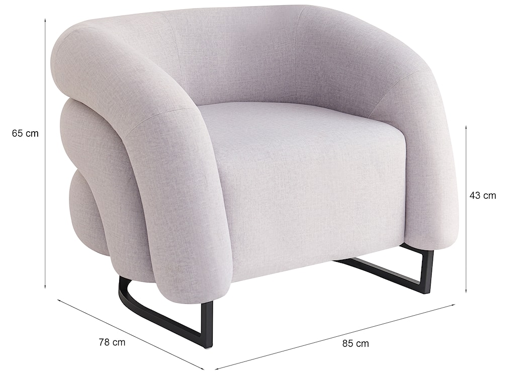 Fotel wypoczynkowy Flessa w tkaninie łatwoczyszczącej jasnoszary welur  - zdjęcie 7