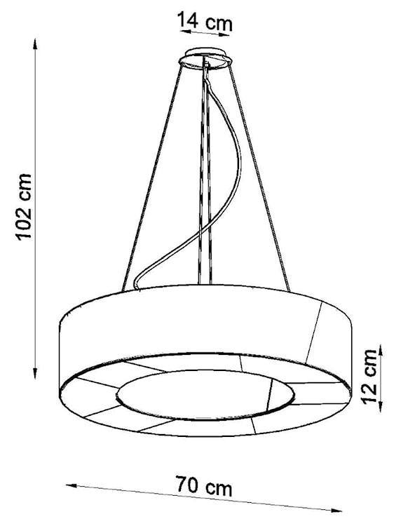 Żyrandol Flueress średnica 70 cm czarny  - zdjęcie 5