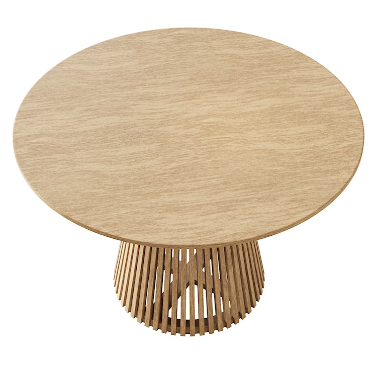 Stół okrągły Envisin średnica 120 cm dąb naturalny lamele  - zdjęcie 3