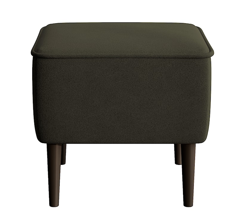 Fotel wypoczynkowy z podnóżkiem uszak Vence oliwkowy w tkaninie łatwoczyszczącej welur nóżki czarne  - zdjęcie 7