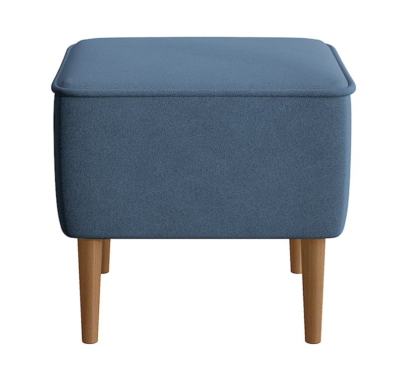 Fotel wypoczynkowy z podnóżkiem uszak Vence niebieski w tkaninie łatwoczyszczącej welur nóżki buk  - zdjęcie 7