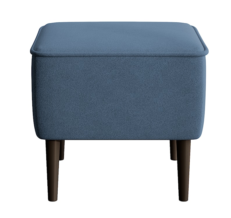 Fotel wypoczynkowy z podnóżkiem uszak Vence niebieski w tkaninie łatwoczyszczącej welur nóżki czarne  - zdjęcie 7