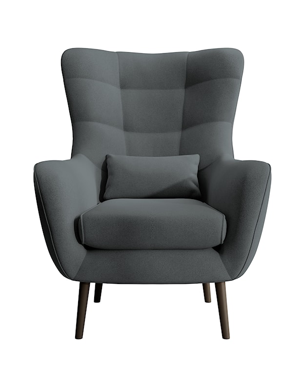 Fotel wypoczynkowy uszak Vence stalowy w tkaninie łatwoczyszczącej welur nóżki czarne  - zdjęcie 2