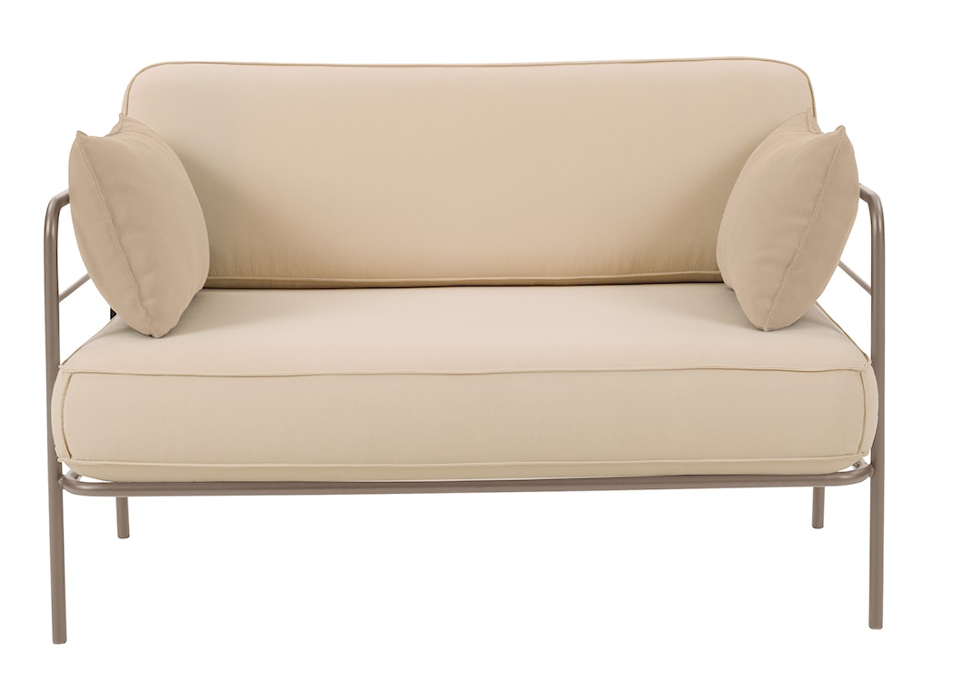 Sofa ogrodowa Preggel 116 cm w tkaninie hydrofobowej beżowa/ beżowy stelaż