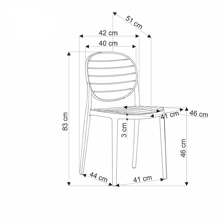 Krzesło z tworzywa sztucznego Glanize biało-beżowe  - zdjęcie 3
