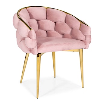 Krzesło tapicerowane Finessis glamour pudrowy róż