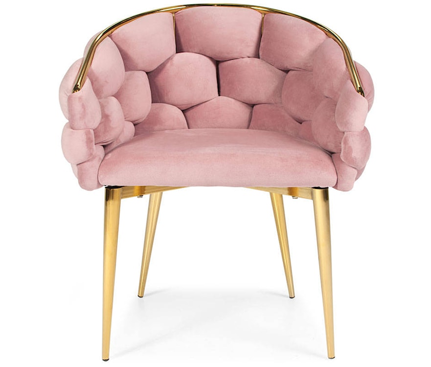 Krzesło tapicerowane Finessis glamour pudrowy róż  - zdjęcie 2