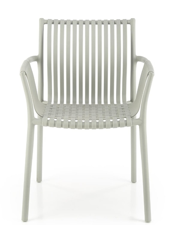 Krzesło z tworzywa Tatory z podłokietnikami jasnoszare  - zdjęcie 2