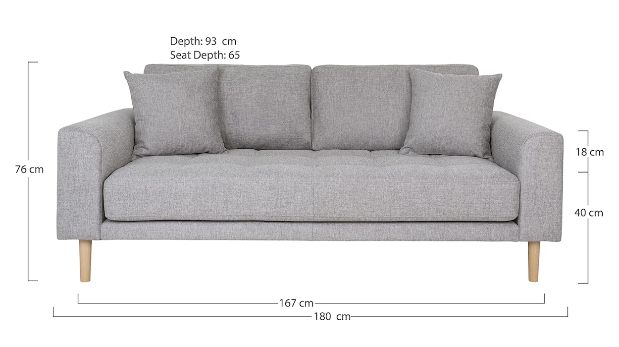 Sofa Dagmarri 180 cm jasnoszara  - zdjęcie 3