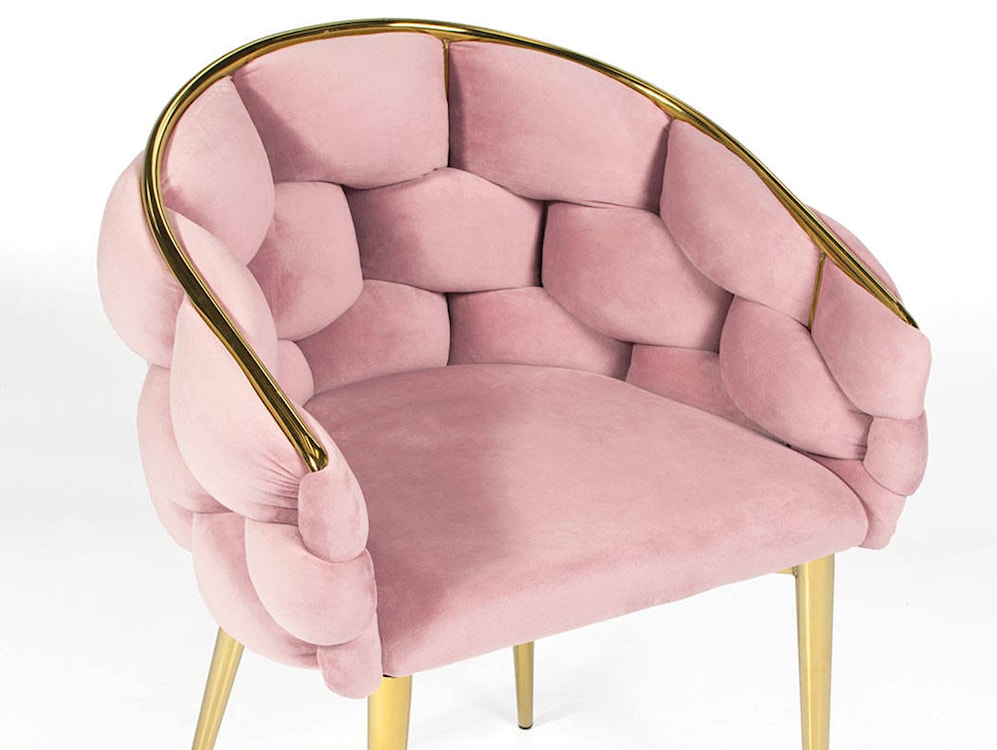 Krzesło tapicerowane Finessis glamour pudrowy róż  - zdjęcie 5