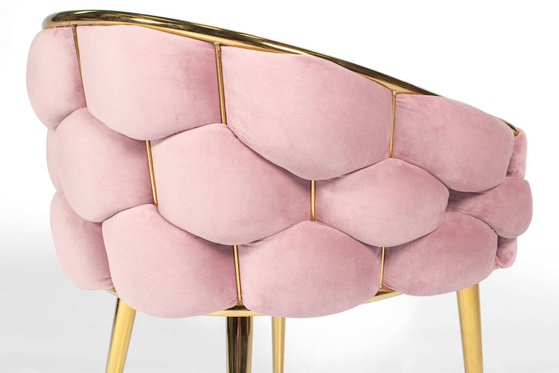Krzesło tapicerowane Finessis glamour pudrowy róż  - zdjęcie 6