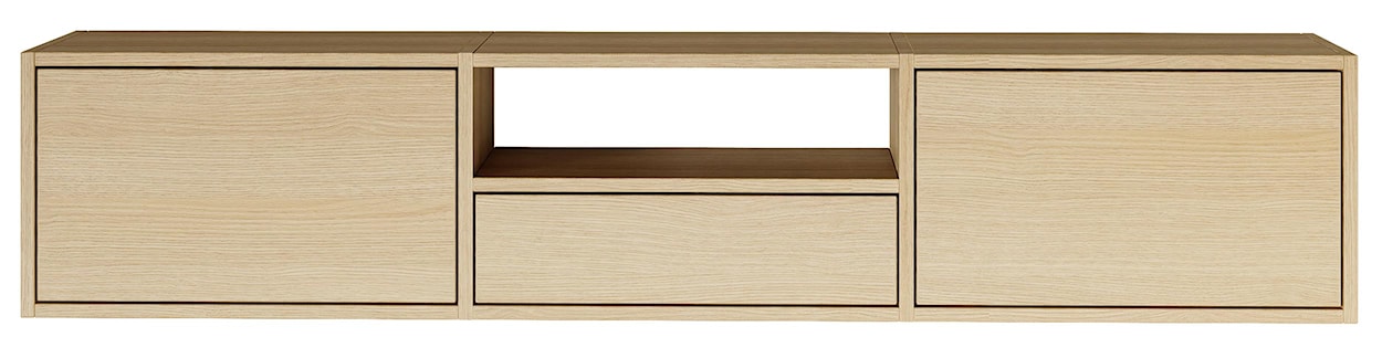 Szafka RTV Framme wisząca z trzema klapami i wnęką 150 cm dąb lindberg  - zdjęcie 4