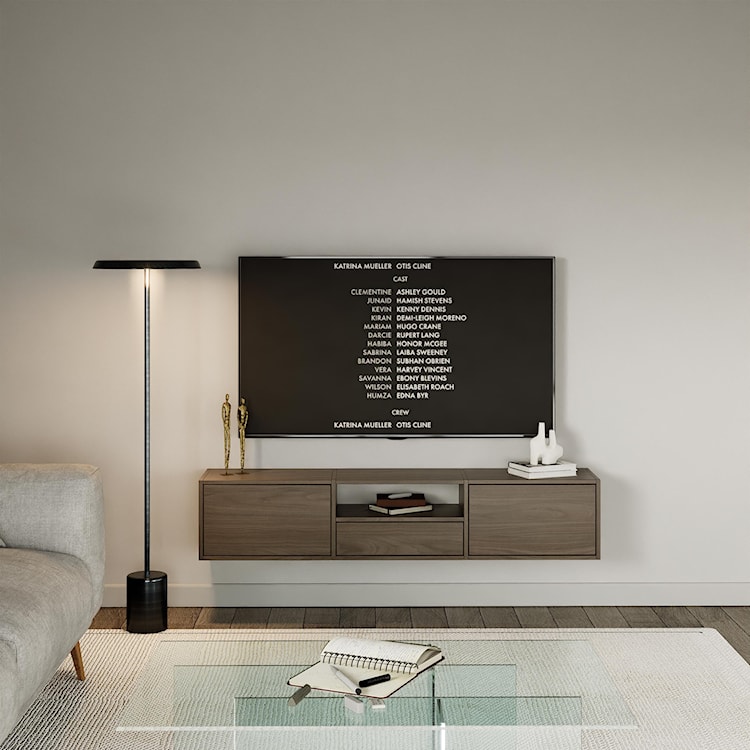 Szafka RTV Framme wisząca z trzema klapami i wnęką 150 cm orzech wisconsin  - zdjęcie 2