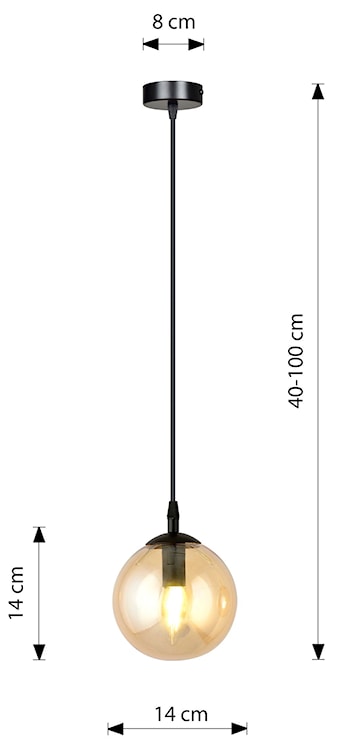 Lampa wisząca Fregene miodowa  - zdjęcie 9