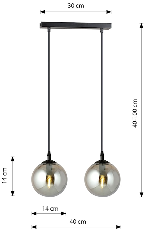 Lampa wisząca Fregene grafitowa x2  - zdjęcie 4
