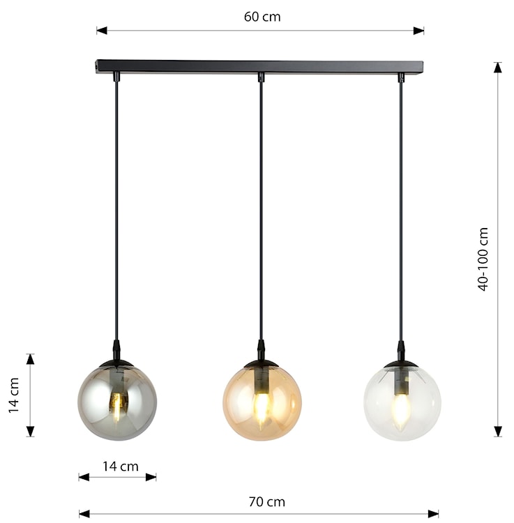 Lampa wisząca Fregene mix kolorów x3  - zdjęcie 8