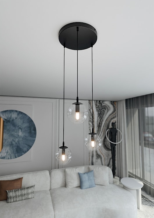 Lampa wisząca Fregene kaskada transparentna x3  - zdjęcie 4