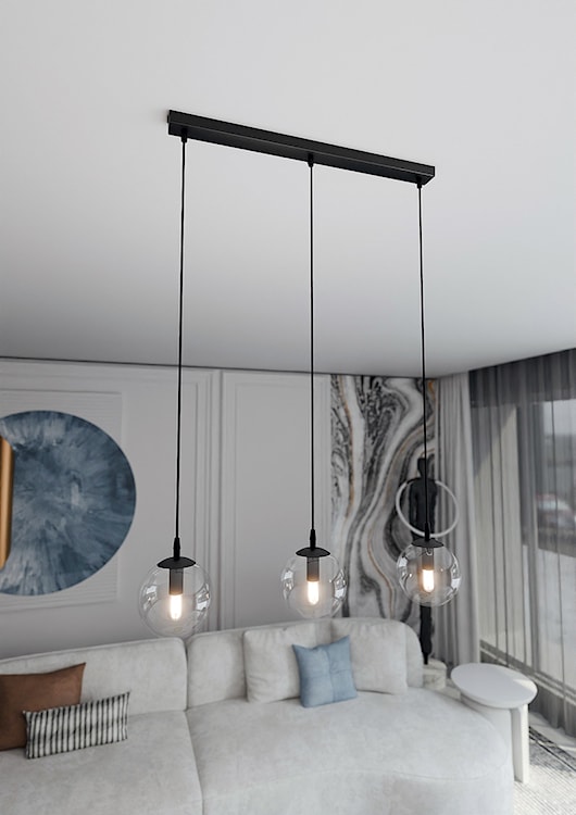 Lampa wisząca Fregene transparentna x3  - zdjęcie 3