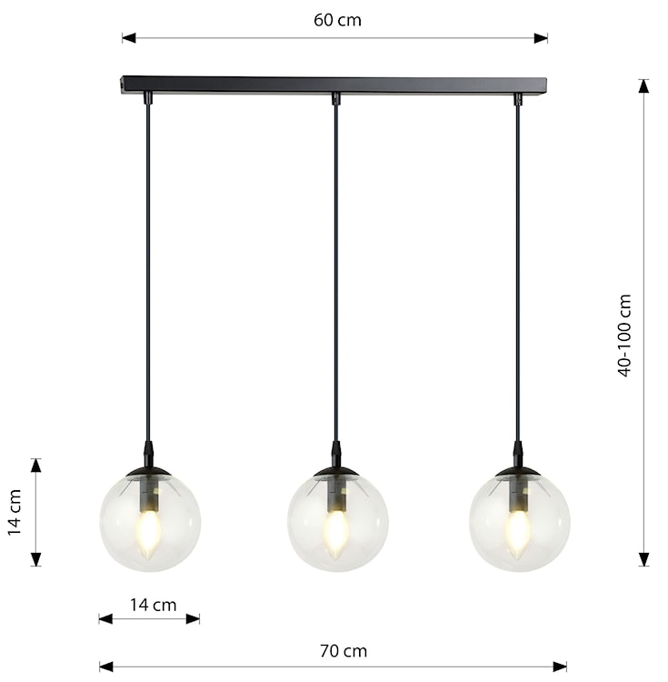 Lampa wisząca Fregene transparentna x3  - zdjęcie 8