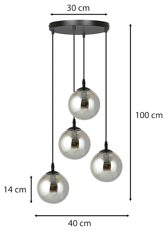 Lampa wisząca Fregene grafitowa x4  - zdjęcie 8