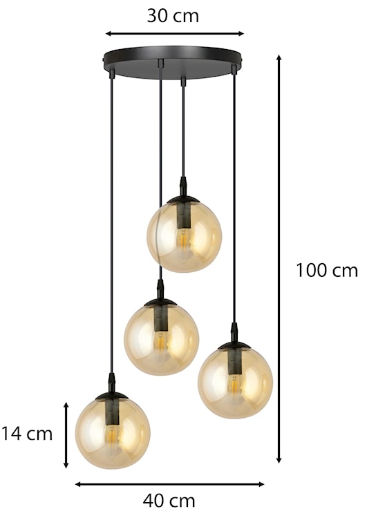 Lampa wisząca Fregene miodowa x4  - zdjęcie 8