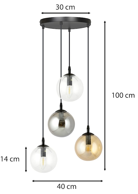 Lampa wisząca Fregene mix kolorów x4  - zdjęcie 8