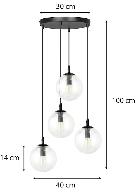 Lampa wisząca Fregene transparentna x4  - zdjęcie 8