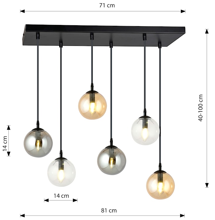 Lampa wisząca Fregene mix kolorów x6  - zdjęcie 7