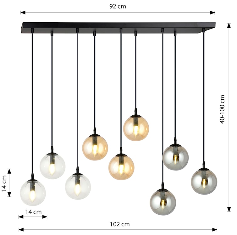 Lampa wisząca Fregene mix kolorów x9  - zdjęcie 7