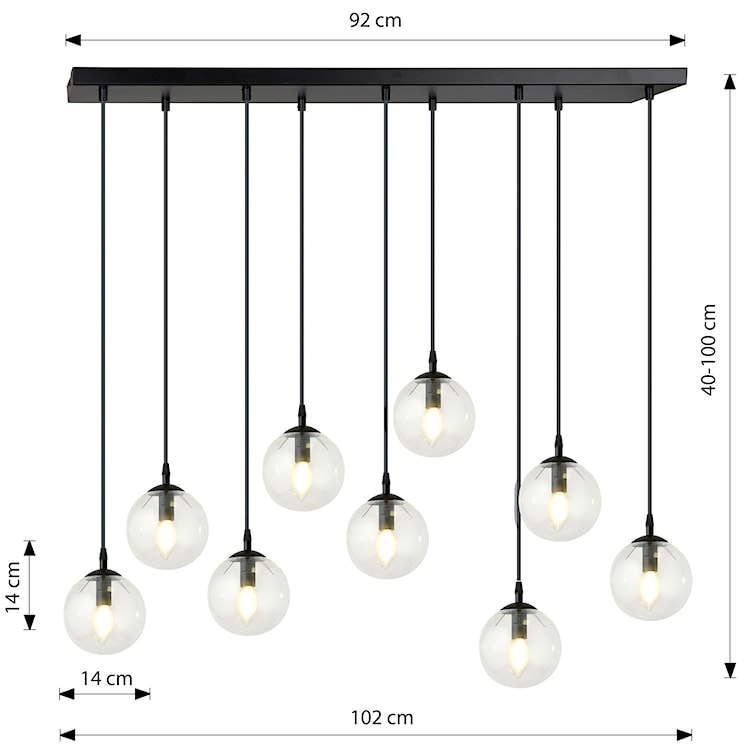 Lampa wisząca Fregene transparentna x9  - zdjęcie 7