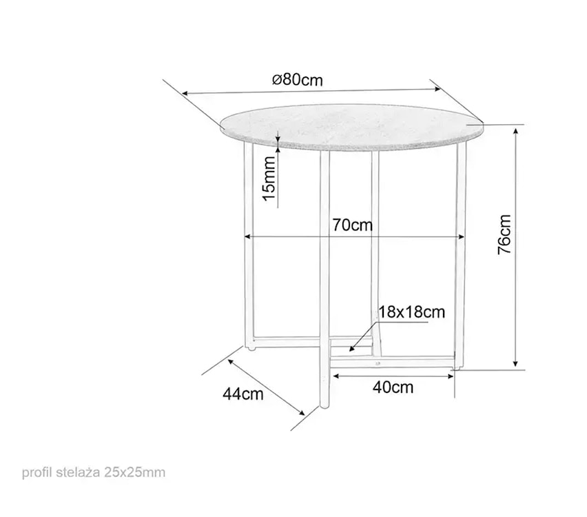 Stół do jadalni Alto okrągły średnica 80 cm biały marmur  - zdjęcie 5