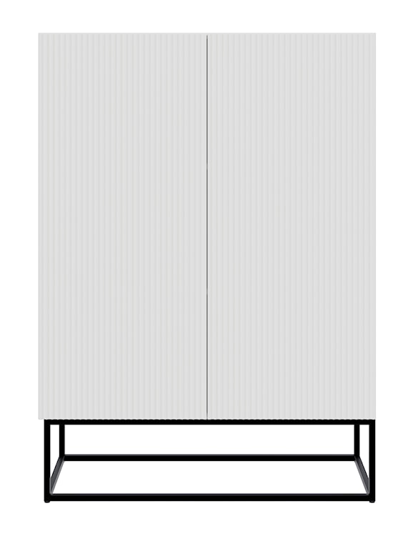 Komoda dwudrzwiowa Veldio 90 cm biała z czarnymi nogami  - zdjęcie 4