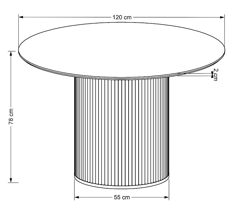 Stół okrągły Drilliver średnica 120 cm dąb naturalny/lamele  - zdjęcie 5