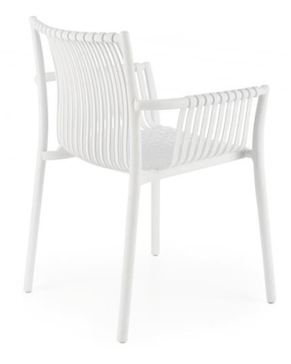 Krzesło z tworzywa Tatory z podłokietnikami białe  - zdjęcie 4
