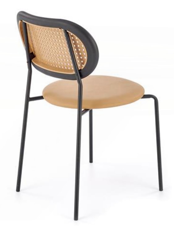 Krzesło z tworzywa Haplest technorattan/ekoskóra jasnobrązowe  - zdjęcie 3