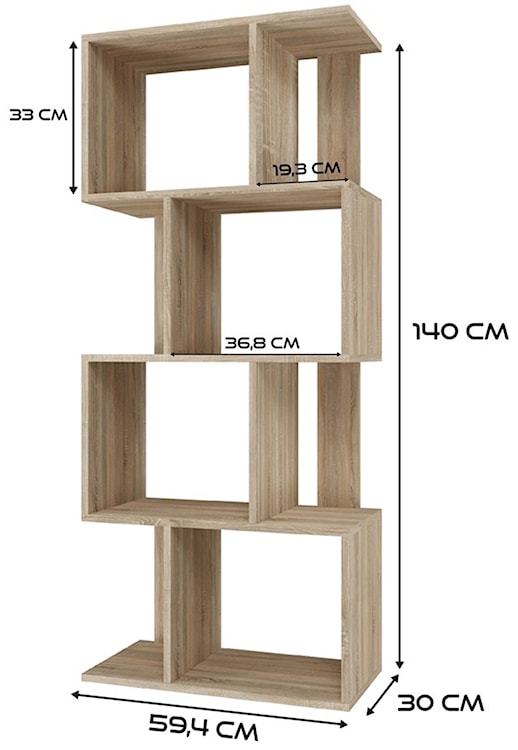 Regał otwarty Fiesta 60 cm dąb sonoma  - zdjęcie 5