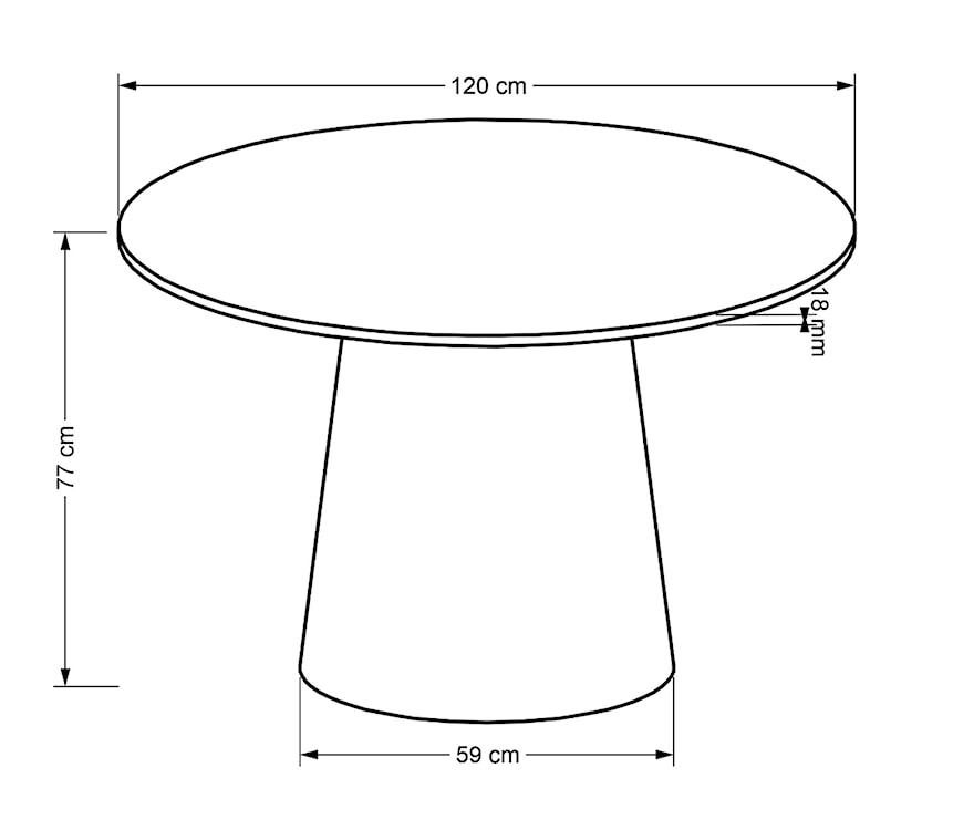 Stół okrągły Chility średnica 120 cm czarny  - zdjęcie 4