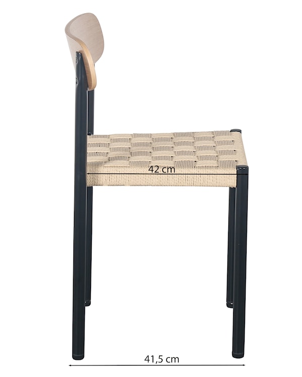 Krzesło Humalpa z grubo plecionym siedziskiem/ dąb naturalny  - zdjęcie 7