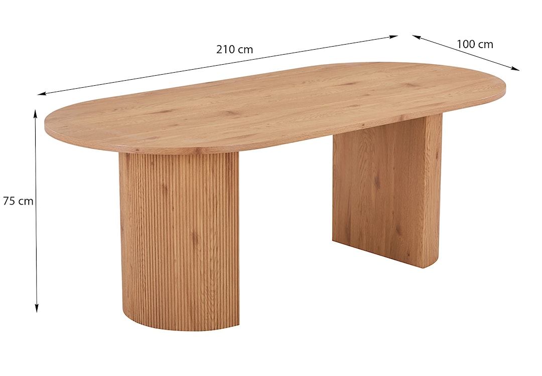 Stół do jadalni Gleasite owalny 210x100 cm jasnobrązowy  - zdjęcie 2