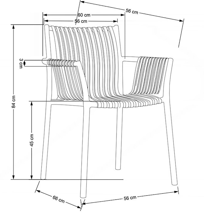 Krzesło z tworzywa Tatory z podłokietnikami jasnoszare  - zdjęcie 10