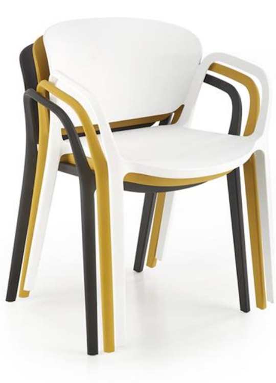 Krzesło z tworzywa Nionine z podłokietnikami żółte  - zdjęcie 3