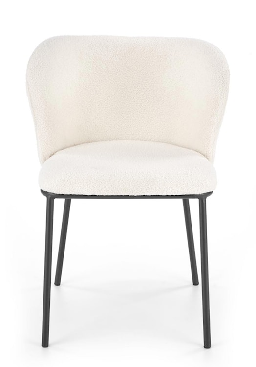 Krzesło tapicerowane Prively kremowe w tkaninie boucle  - zdjęcie 3