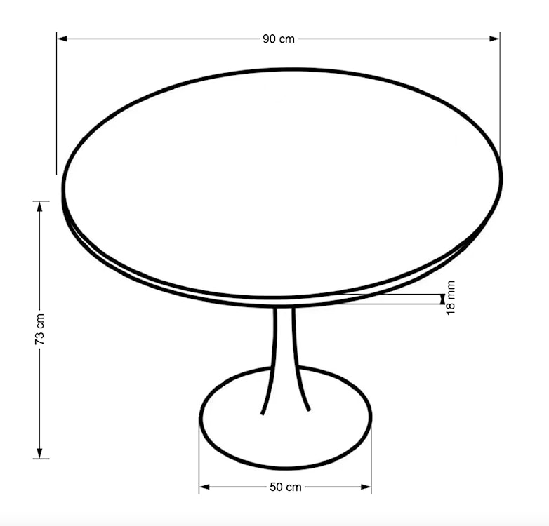 Stół okrągły Basive średnica 90 cm dąb złoty/ czarny  - zdjęcie 5