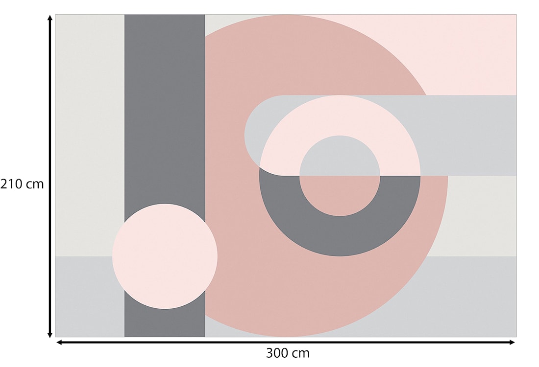 Fototapeta Geometryczny wianuszek różowy 300x210 cm  - zdjęcie 3